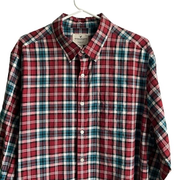 American Eagle Outfitters Plaid Button Down Shirt Men's XL - Picture 4 of 7
